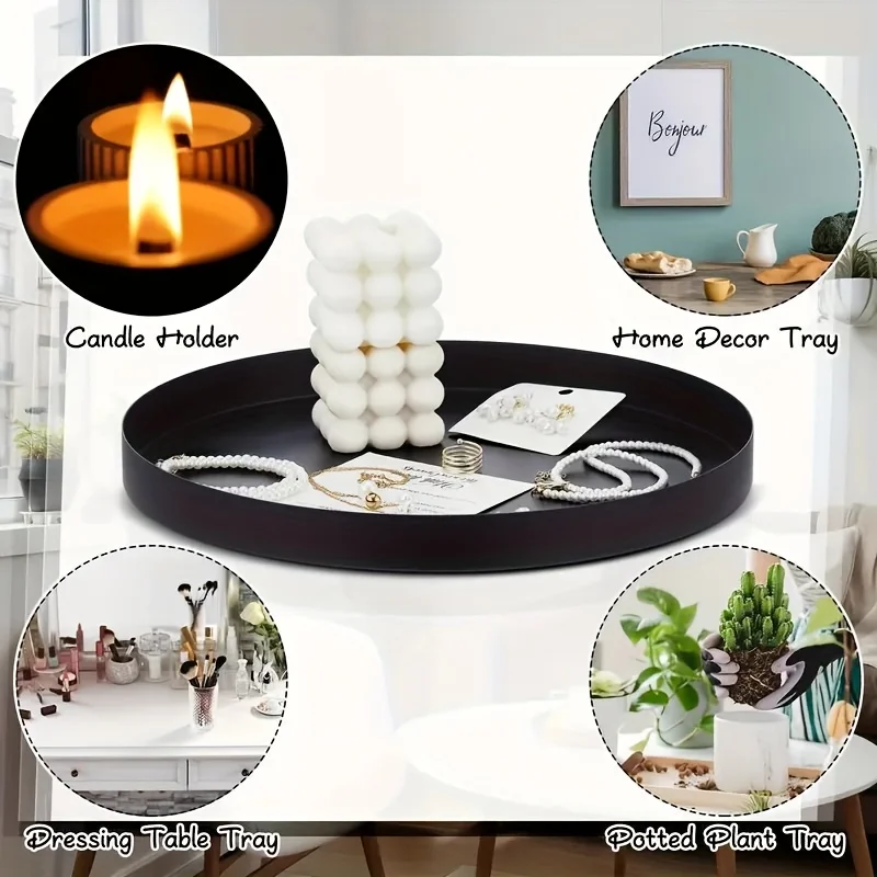 1Pc Modern black circular ABS  - Candle Holder Supplies recension och pris
