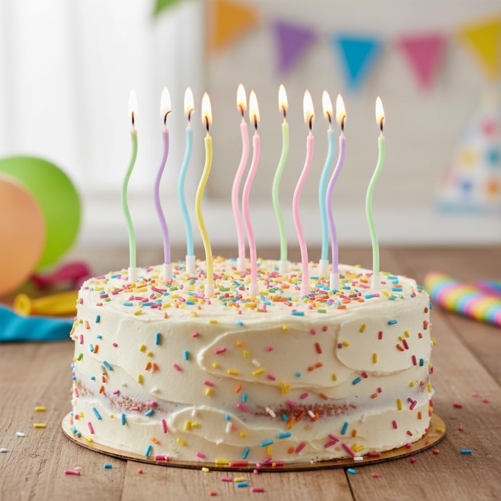 Rainbow Spiral Birthday Cake C - Candle Holder Supplies recension och pris
