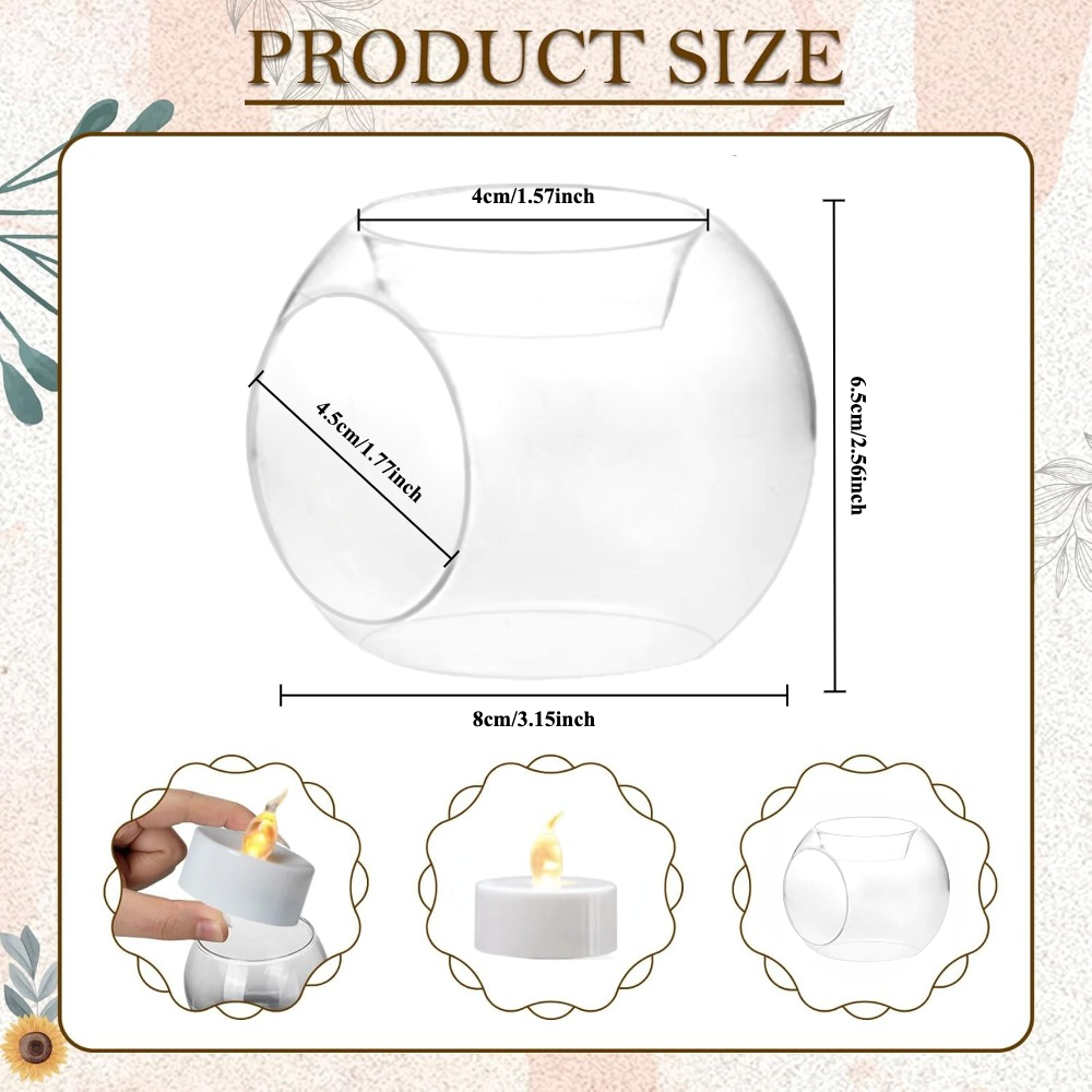 6/12pcs Glass Round Hollow Can - Candle Holder Supplies recension och pris